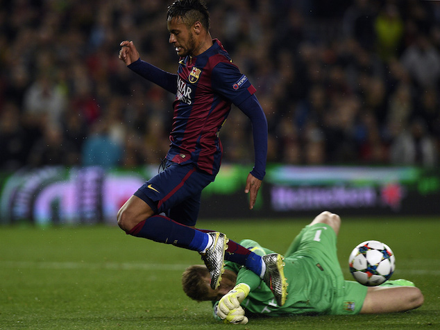 Neymar could not get past the English goalkeeper